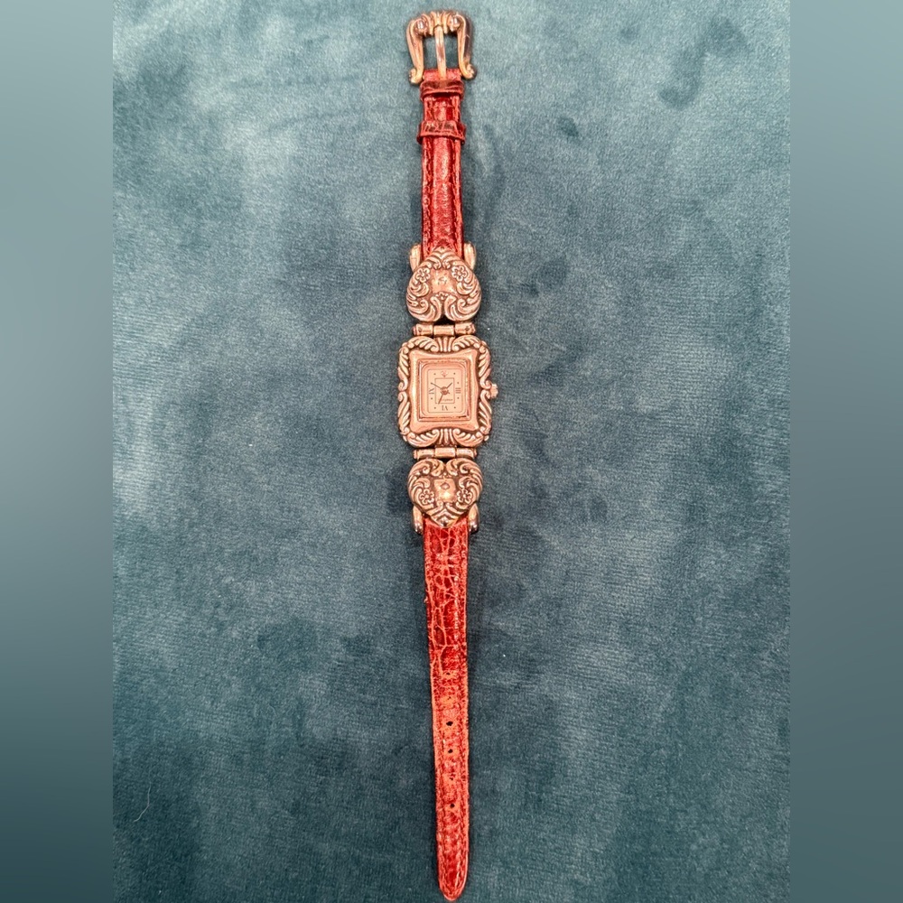 Brighton Silver and Brown Leather Watch